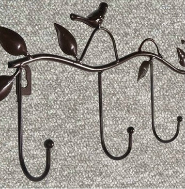 Wrought Iron Birds Pattern Decorated Simple Clothes Hooks