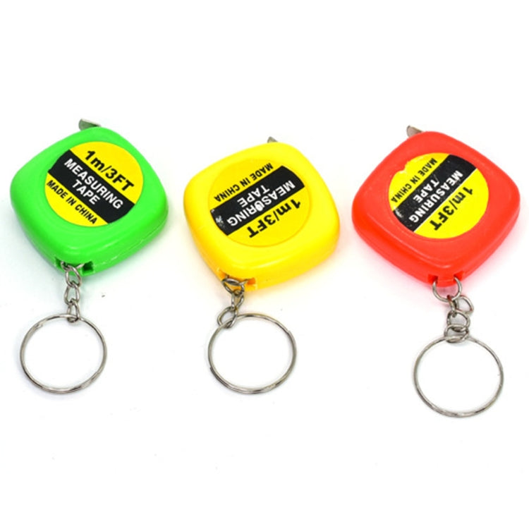 4 PCS Portable Easy to Retract Square Small Tape Measure Key Ring Pendant, Key Ring Pendant
