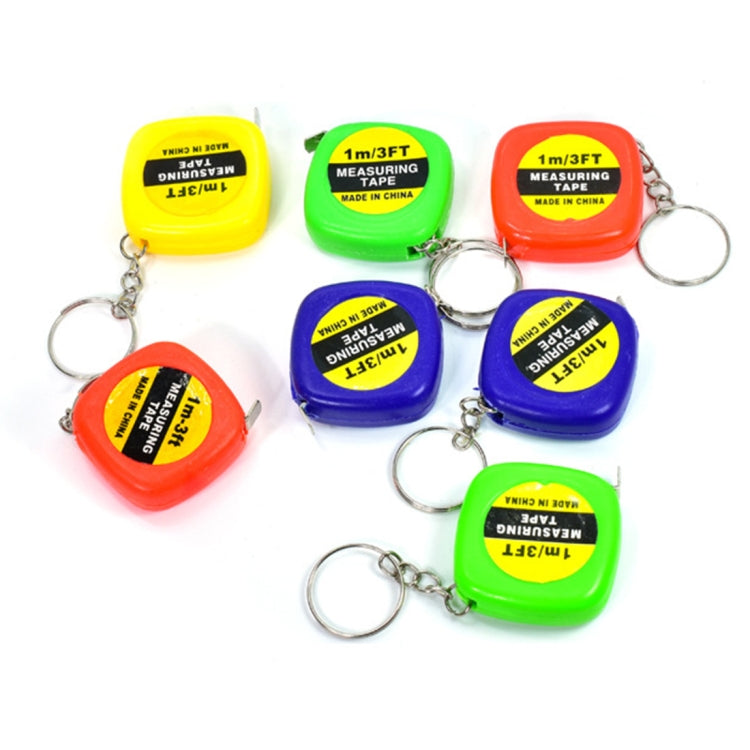4 PCS Portable Easy to Retract Square Small Tape Measure Key Ring Pendant, Key Ring Pendant