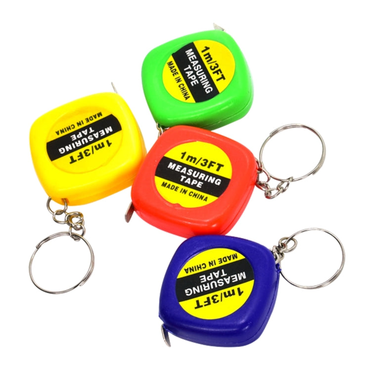 4 PCS Portable Easy to Retract Square Small Tape Measure Key Ring Pendant, Key Ring Pendant