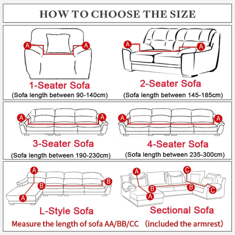 Sofa All-inclusive Universal Set Sofa Full Cover Add One Piece of Pillow Case, Single Seater(90-140cm), Two Seater(145-185cm), Three Seater(190-230cm), Four Seater(235-300cm)