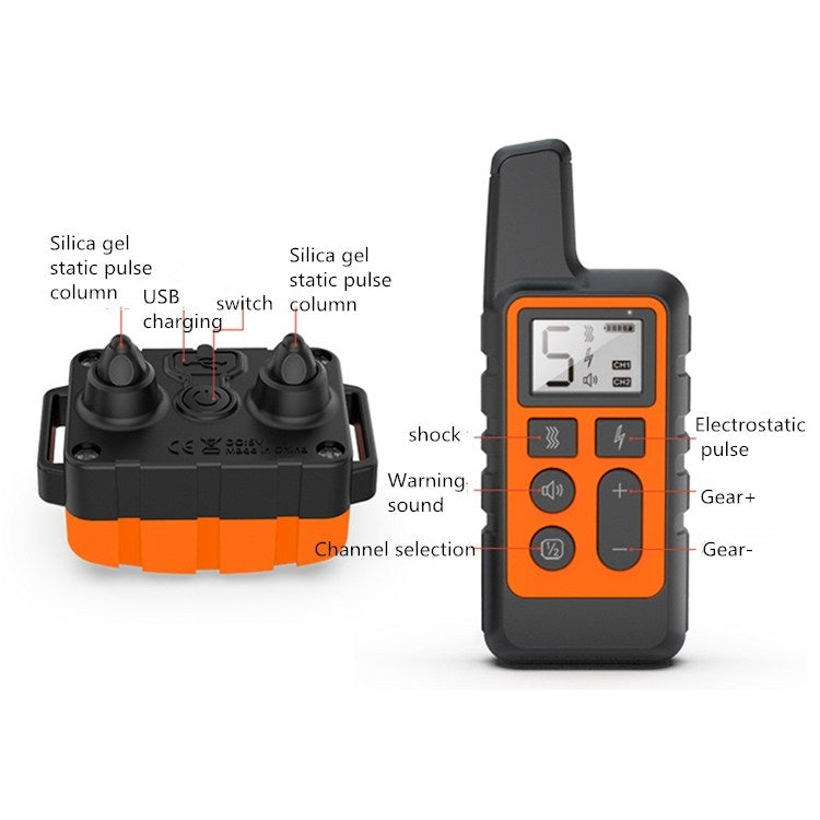 500m Dog Training Bark Stopper Remote Control Electric Shock Waterproof Electronic Collar