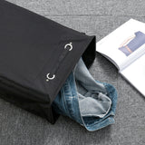 Drawstring Style Laundry Hamper PU Bottom Oxford Cloth Dirty Clothes Storage Bag Small Foldable Laundry Basket