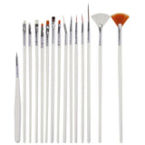 15 PCS/Set Nail Art Tools Brushes for Manicure Rhinestones Nails Decorations Nail Nrush Kit Painting Fingernail Tool Pen Kit Default Title