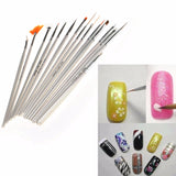 15 PCS/Set Nail Art Tools Brushes for Manicure Rhinestones Nails Decorations Nail Nrush Kit Painting Fingernail Tool Pen Kit