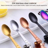 Creative Coffee Spoon Mermaid Shape Handle Spoons Flatware Drinking Tools, Black, Gold, Symphony, Rose Gold, True Color