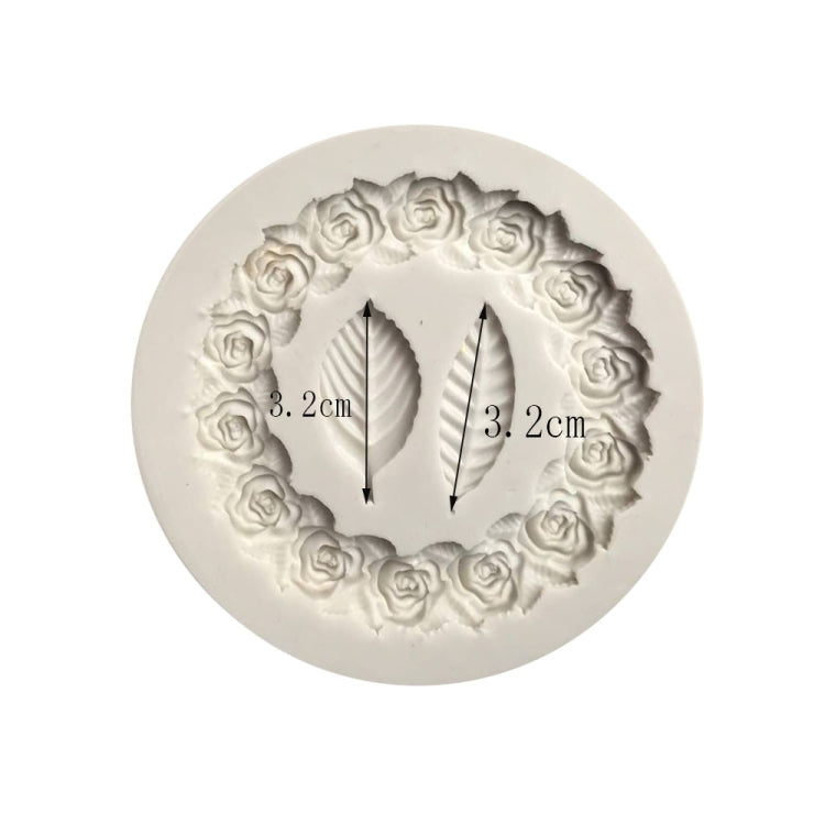 2 PCS Rose Garland Rose Leaf Silicone Fondant Mold Cake Edging Decoration Tool Baking Glue Mold