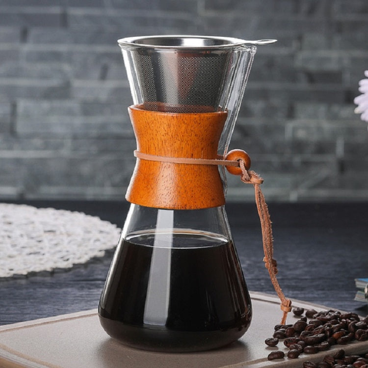 Heat Resistant Glass Coffee Pot Convenient Hand Made Pot, 600ml Coffee Pot, 600ml Coffee Pot with Strainer