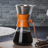 Heat Resistant Glass Coffee Pot Convenient Hand Made Pot, 600ml Coffee Pot, 600ml Coffee Pot with Strainer