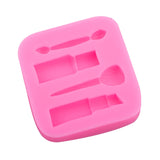 2 PCS Lipstick Eyebrow Pencil Makeup Tool Shape Silicone Fondant Cake Mold Chocolate Mold Clay Mold, Eyebrow Pencil Shape