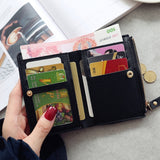 PU Leather Cherry Embroidery Coin Purse Card Holders