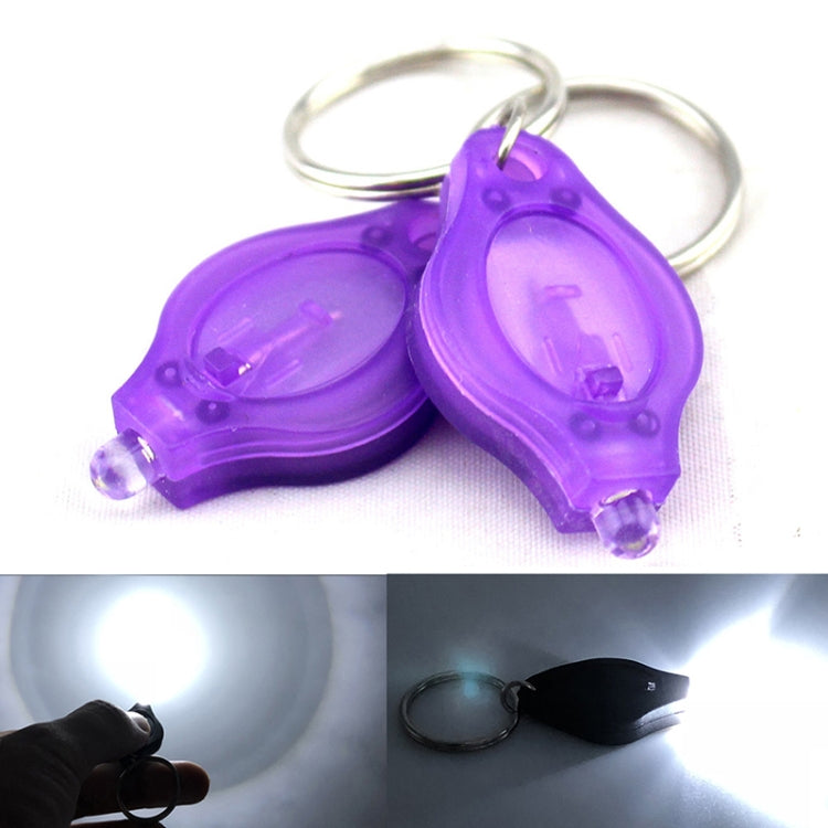 2 PCS Mini Pocket Keychain Flashlight Micro LED Squeeze Light Outdoor Camping Ultra Bright Emergency Key Ring Light Torch Lamp Purple