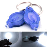 2 PCS Mini Pocket Keychain Flashlight Micro LED Squeeze Light Outdoor Camping Ultra Bright Emergency Key Ring Light Torch Lamp Blue