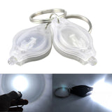2 PCS Mini Pocket Keychain Flashlight Micro LED Squeeze Light Outdoor Camping Ultra Bright Emergency Key Ring Light Torch Lamp White