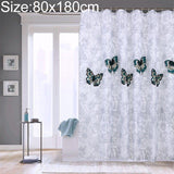 Butterfly Waterproof Polyester Shower Washable Bathroom Curtains, 80x180cm, 120x180cm