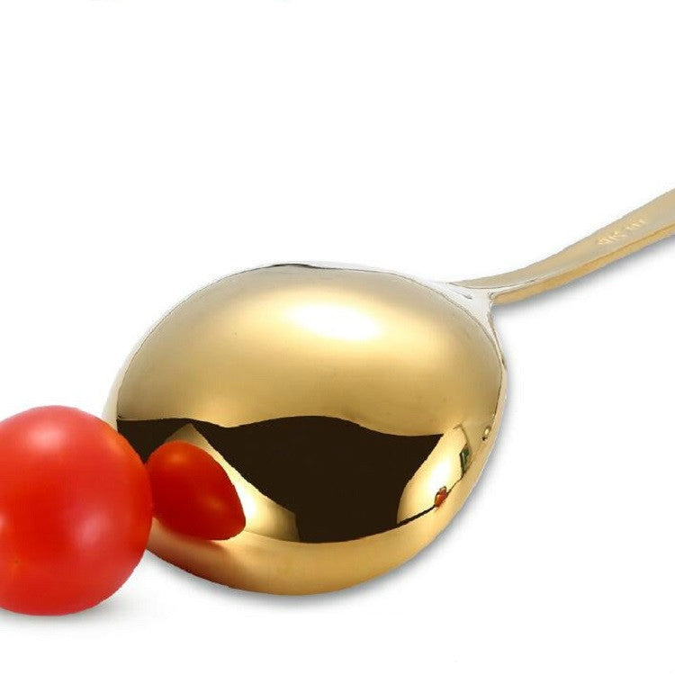 Stainless Steel Sauce Spoon Creative Big Head Long Handle Spoon, Gold, Rose Gold, Colorful