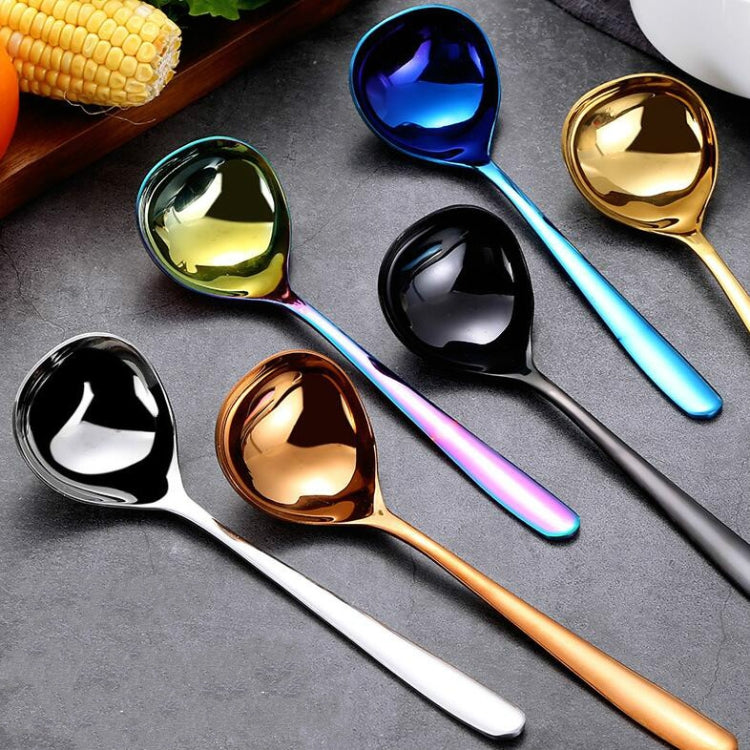 Stainless Steel Sauce Spoon Creative Big Head Long Handle Spoon, Gold, Rose Gold, Colorful, Black