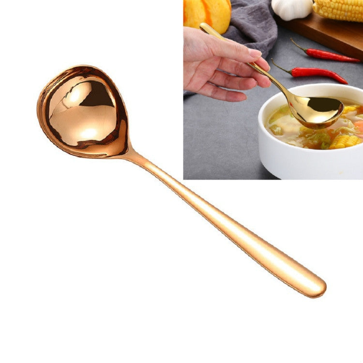 Stainless Steel Sauce Spoon Creative Big Head Long Handle Spoon, Gold, Rose Gold, Colorful, Black