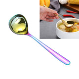 Stainless Steel Sauce Spoon Creative Big Head Long Handle Spoon, Gold, Rose Gold, Colorful