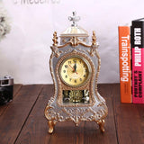 Vintage Clock Classical Royalty Sitting Room TV Cabinet Desk Imperial Furnishing Creative Sit Pendulum Clock White