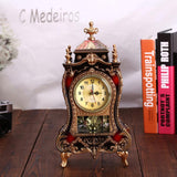 Vintage Clock Classical Royalty Sitting Room TV Cabinet Desk Imperial Furnishing Creative Sit Pendulum Clock Brown