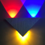 3W Aluminum Triangle Wall Lamp Home Lighting Indoor Outdoor Decoration Light, AC 85-265V, 3W