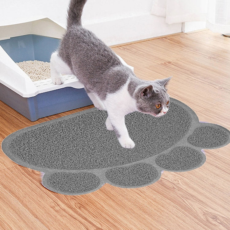 PVC Claw Shaped Cat Litter Mat Pet Placemat Anti-skid Floor Mat Pet Supplies, Rose Red, Yellow Green, Gray, Lake Blue, Coffee, Light Blue