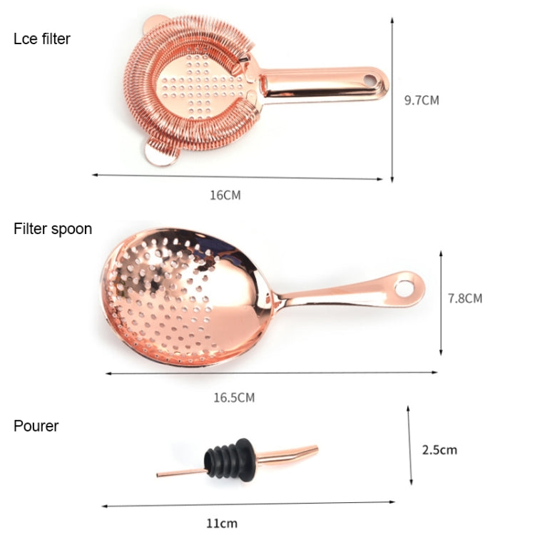 11 in 1 Cocktail Mixing Set Wine Filter Filter, Rose Gold, Gold, Silver, Black