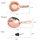 11 in 1 Cocktail Mixing Set Wine Filter Filter, Rose Gold, Gold, Silver, Black