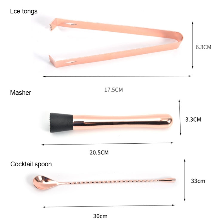 11 in 1 Cocktail Mixing Set Wine Filter Filter, Rose Gold, Gold, Silver, Black