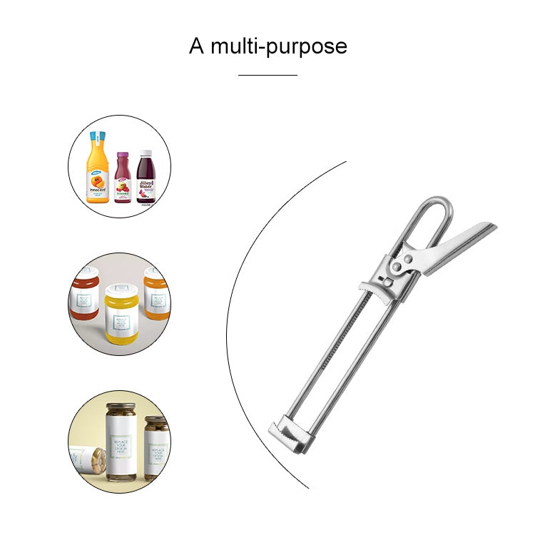 Stainless Steel bottle Opener Adjustable Can Opener Jam Bottle Opener Gadget, Adjustable Can Opener