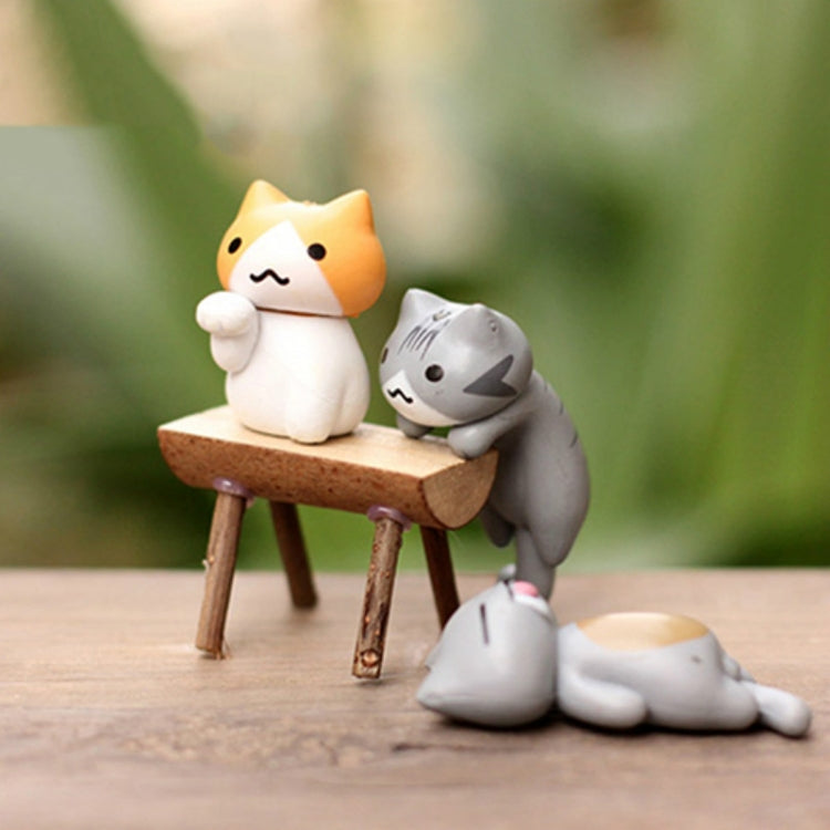 2 Sets Fleshy Flower Pot Moss Micro Landscape Doll Cute Cat Decoration Doll Cake DIY Assembly Ornaments, Doll Cute Cat Decoration