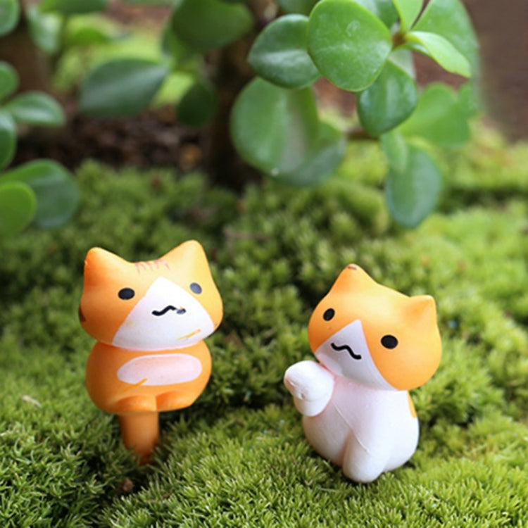 2 Sets Fleshy Flower Pot Moss Micro Landscape Doll Cute Cat Decoration Doll Cake DIY Assembly Ornaments, Doll Cute Cat Decoration