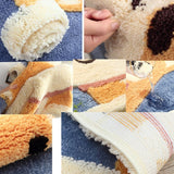 Cartoon Flocking Carpet Home Bathroom Non-slip Absorbent Pad, 45×65 cm, 50×80 cm