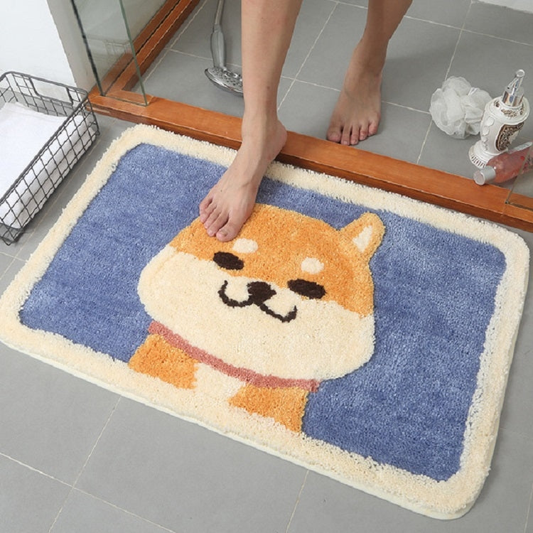 Cartoon Flocking Carpet Home Bathroom Non-slip Absorbent Pad, 45×65 cm, 50×80 cm