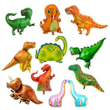 2 PCS Dinosaur Modeling Aluminum Foil Balloon Children Birthday Decoration Party Supplies Toy, Large Red Tyrannosaurus, Large Yellow Tyrannosaurus, Large Green Tyrannosaurus, Large Blue Long-necked Dragon, Large Horned Dragon, Large Green-spotted Dinos...