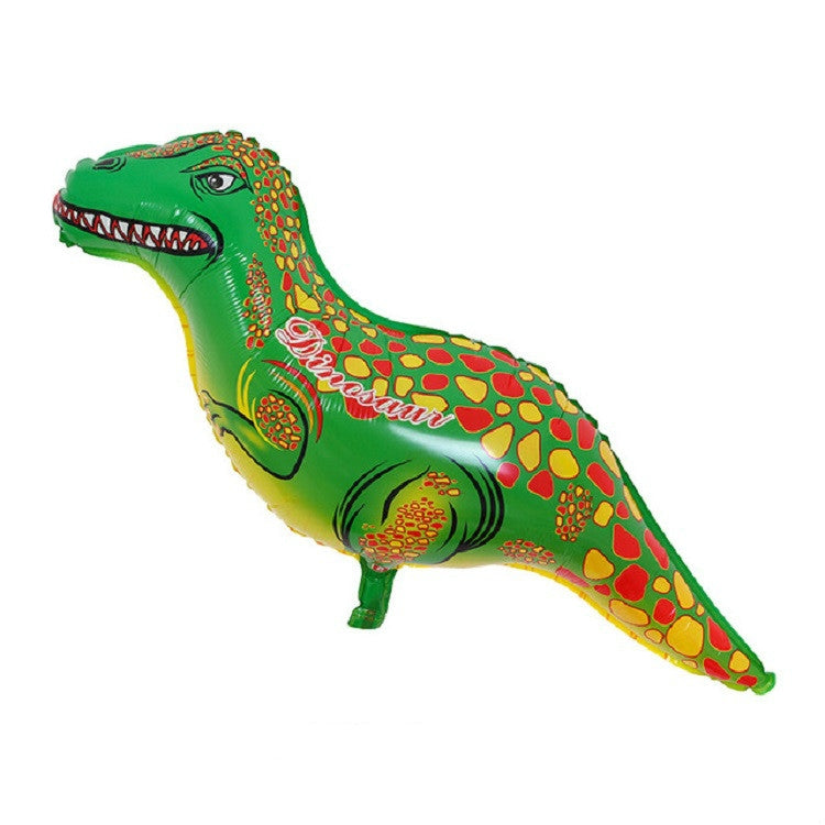 2 PCS Dinosaur Modeling Aluminum Foil Balloon Children Birthday Decoration Party Supplies Toy, Large Red Tyrannosaurus, Large Yellow Tyrannosaurus, Large Green Tyrannosaurus, Large Blue Long-necked Dragon, Large Horned Dragon, Large Green-spotted Dinos...