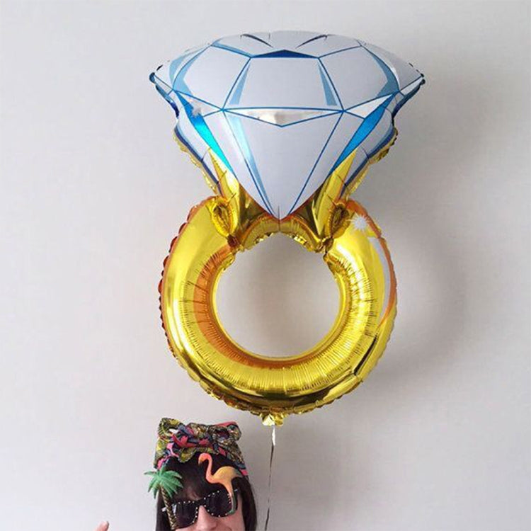 Wedding Marriage Room Decoration Balloon Diamond Ring Foil Balloon, Specification:Large Gold Diamond, Small Pink Diamond Ring, Small Blue Diamond Ring, Small Gold Diamond, Small Rose Gold Diamond, Golden ido Diamond Ring, Silver ido Diamond Ring       ...