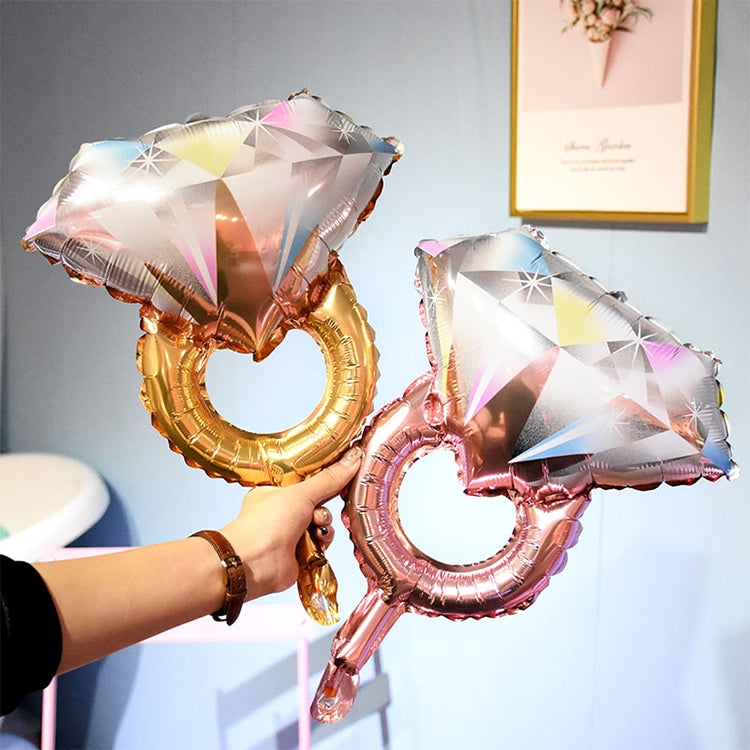 Wedding Marriage Room Decoration Balloon Diamond Ring Foil Balloon, Specification:Large Gold Diamond, Small Pink Diamond Ring, Small Blue Diamond Ring, Small Gold Diamond, Small Rose Gold Diamond, Golden ido Diamond Ring, Silver ido Diamond Ring       ...