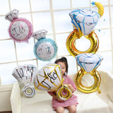 Wedding Marriage Room Decoration Balloon Diamond Ring Foil Balloon, Specification:Large Gold Diamond, Small Pink Diamond Ring, Small Blue Diamond Ring, Small Gold Diamond, Small Rose Gold Diamond, Golden ido Diamond Ring, Silver ido Diamond Ring       ...