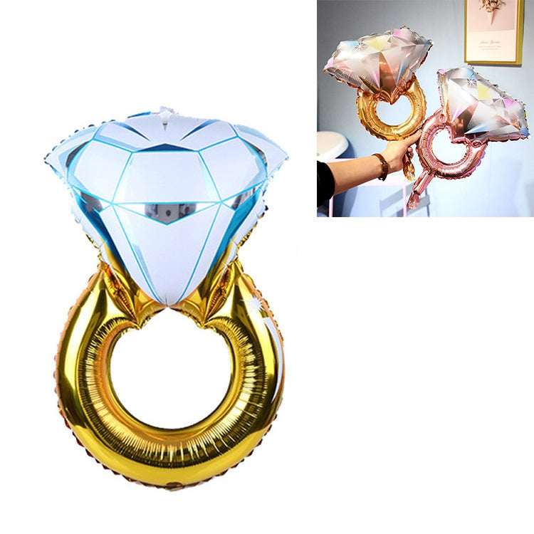 Wedding Marriage Room Decoration Balloon Diamond Ring Foil Balloon, Specification:Large Gold Diamond, Small Pink Diamond Ring, Small Blue Diamond Ring, Small Gold Diamond, Small Rose Gold Diamond, Golden ido Diamond Ring, Silver ido Diamond Ring       ... Super Big Diamond Ring