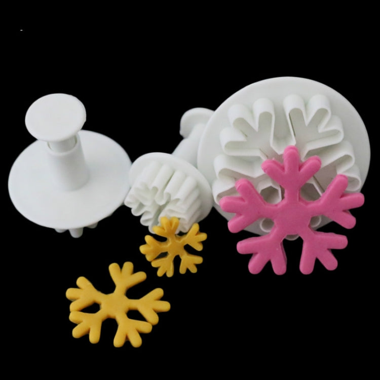 6 PCS Snowflake Spring Mould Fondant Cake Tool Biscuit Embossing Printing Mould DIY Baking Tools, Snowflake Shape