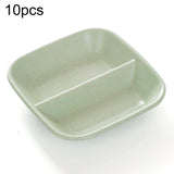10pcs Kitchen Accessories 2 In 1 Seasoning Sauce Dishes Wheat Straw Salad Saucer Bowl Green