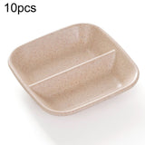 10pcs Kitchen Accessories 2 In 1 Seasoning Sauce Dishes Wheat Straw Salad Saucer Bowl Wheat color
