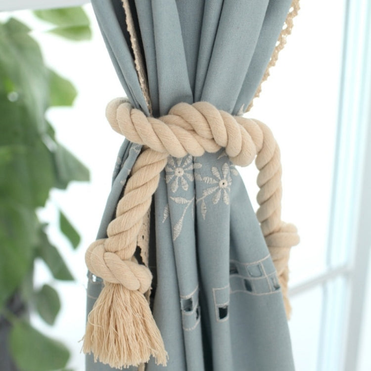 2 PCS Thick Cotton Thread Curtain Straps Handmade Cotton Rope Environmental Protection Straps, Thread Curtain Straps Thread Curtain Straps