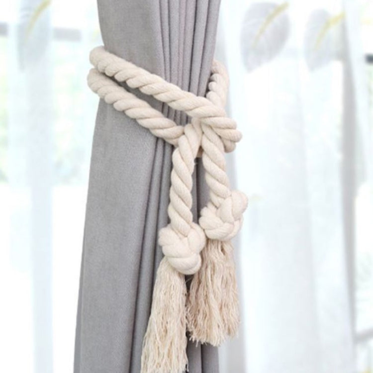 2 PCS Thick Cotton Thread Curtain Straps Handmade Cotton Rope Environmental Protection Straps, Thread Curtain Straps