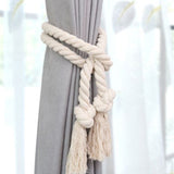 2 PCS Thick Cotton Thread Curtain Straps Handmade Cotton Rope Environmental Protection Straps, Thread Curtain Straps