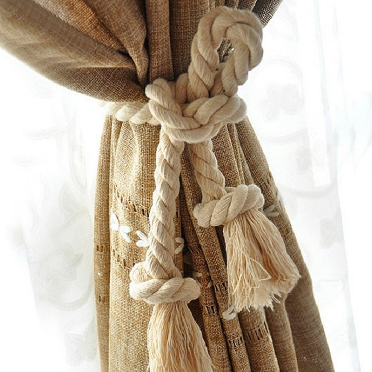 2 PCS Thick Cotton Thread Curtain Straps Handmade Cotton Rope Environmental Protection Straps, Thread Curtain Straps
