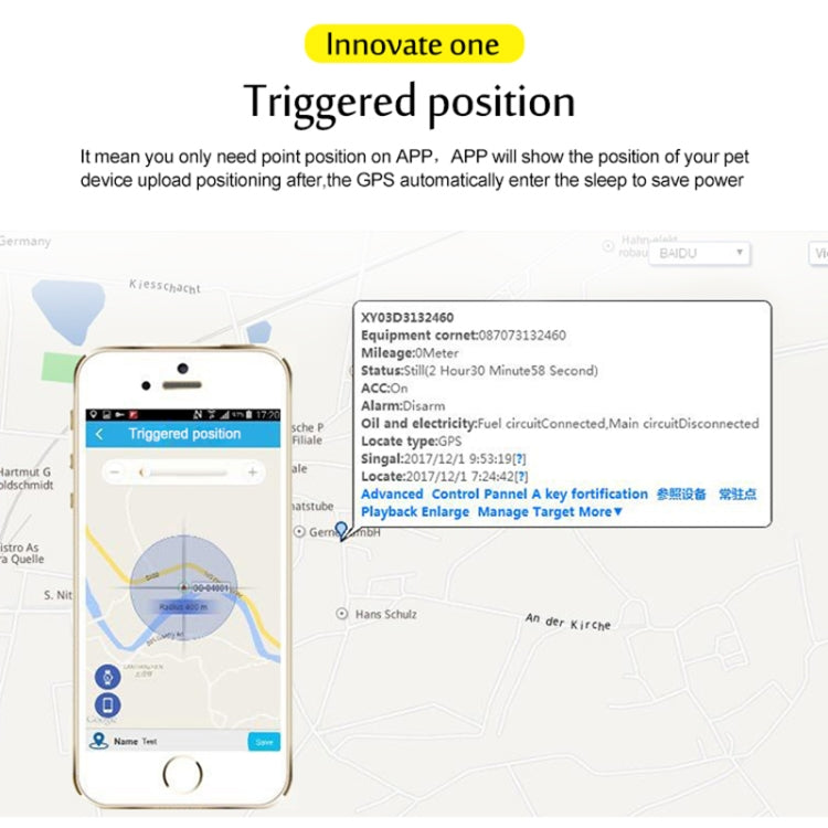 TK200 2G IP67 Waterproof GPS / GPRS / GSM Personal / Goods / Pet / Bag Locator Pet Collar Real-time Tracking Device, TK200