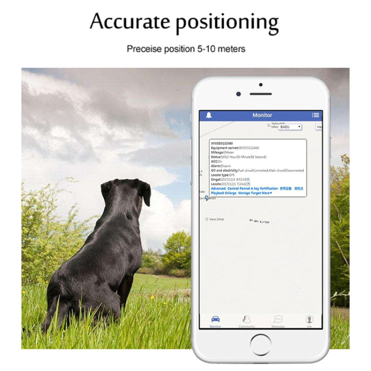 TK200 2G IP67 Waterproof GPS / GPRS / GSM Personal / Goods / Pet / Bag Locator Pet Collar Real-time Tracking Device, TK200